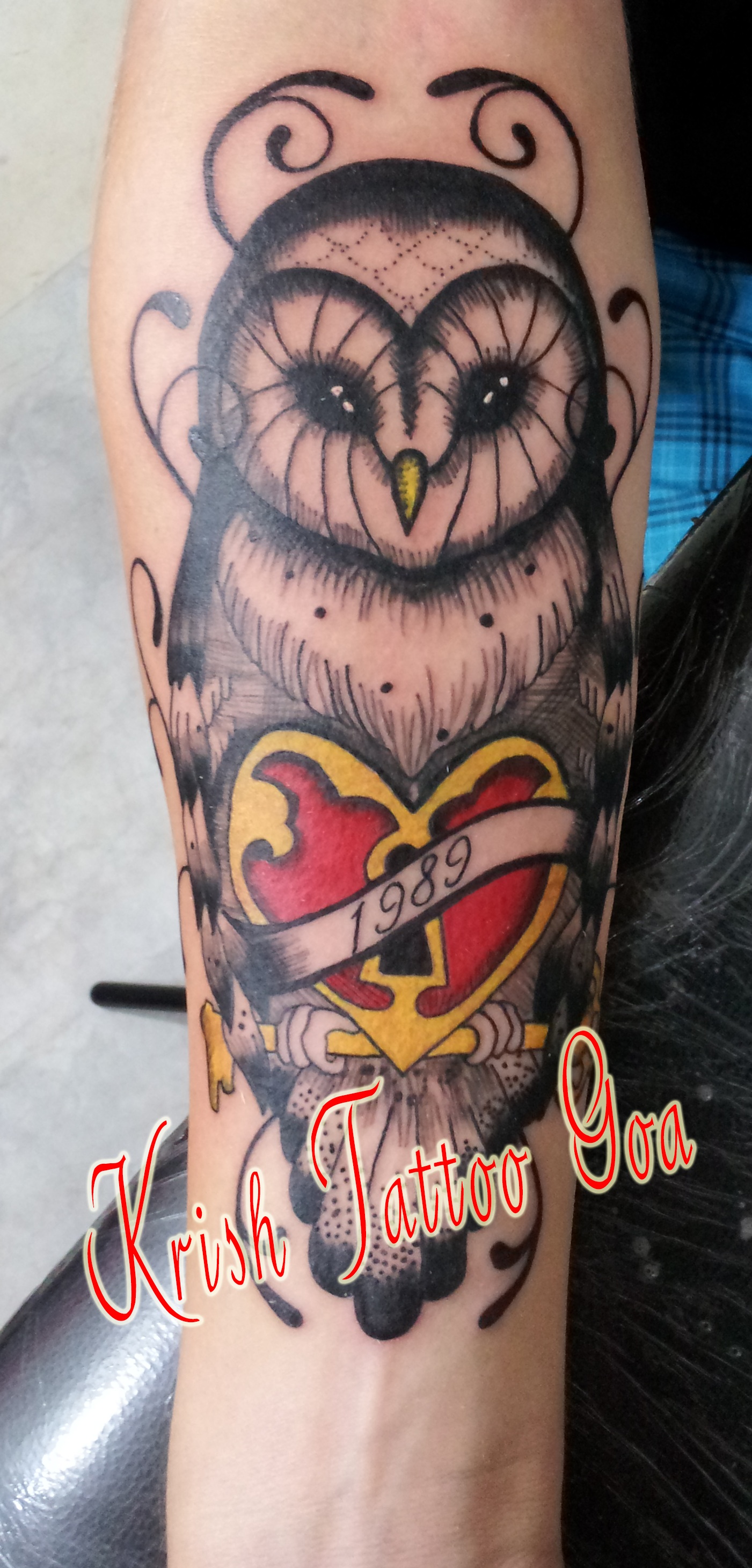 Goa Tattoo Krish New Traditional Owl Tattoo | Goa Tattoo Palour - Krish  Tattoo Studio